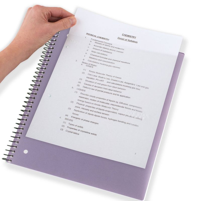 Five Star 170 Sheets 3 Subject Wide Ruled Customizable Notebook Feature Rich Lilac, 3 of 9