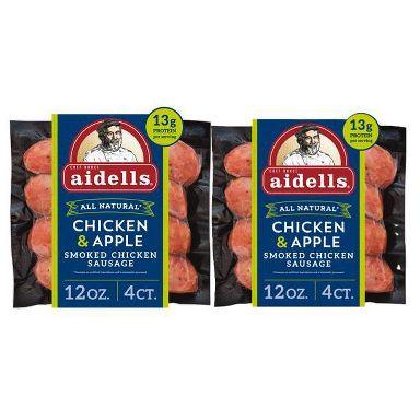 Aidells 2 Pack/12oz Each Chicken & Apple Smoked Chicken Sausage