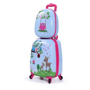 FATMOON 2 PCS Kids Luggage Set, 12" Backpack and 16" Spinner Case with 4 Universal Wheels, Suitcase for Boys Girls with Animal Patterns - 1 of 4