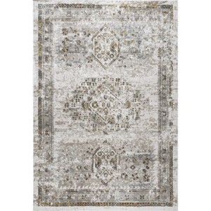 Nuloom Lucille Faded Vintage Medallion Indoor Area Rug - Beige 4' 3" x 6' 3" - 1 of 4