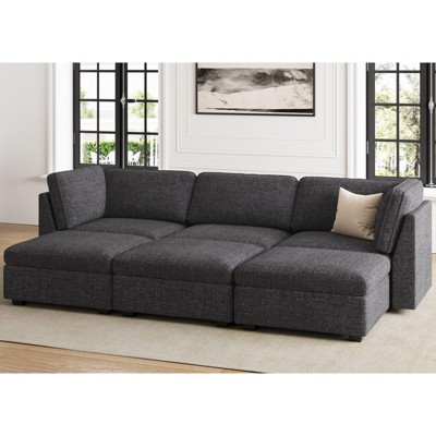 Belffin 6-Seater Sleeper Sectional - Convertible Cloud Couch with Storage & Plush Chenille
