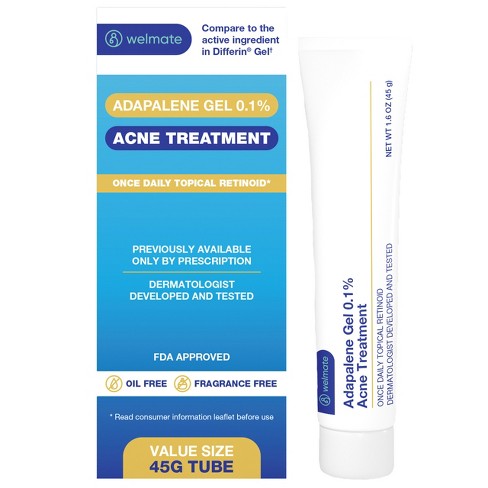 Welmate Adapalene Gel 0.1% Acne Retinoid Treatment Paraben Free – 45g ...