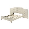 117.99" Queen Bed Ranallo Bed Beige Linen Natural Finish - Acme Furniture: Chrome Frame, Wingback Design - 4 of 4