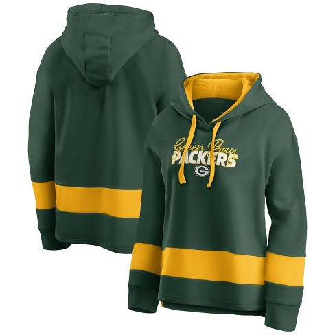 Nfl Green Bay Packers Women's Halftime Adjustment Long Sleeve Fleece Hooded  Sweatshirt : Target