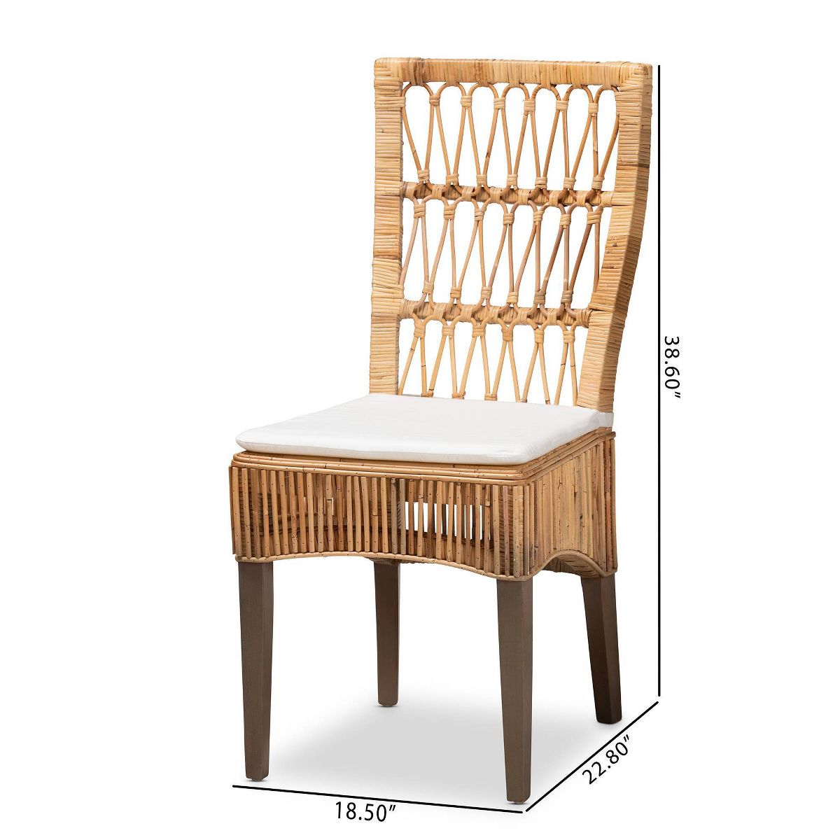 2pc Sullivan Rattan Dining Chair Set Brown - bali & pari: Mahogany, Bohemian, No Assembly Required - thumbnail 7