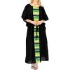 HAPPY BAY Women's House Daily Routine Evening Wear Vacation Casual Dailywear Holiday Loungewear Oversize Caftan Long Boho Sleepwear 2X-3X Black, Solid - 4 of 4