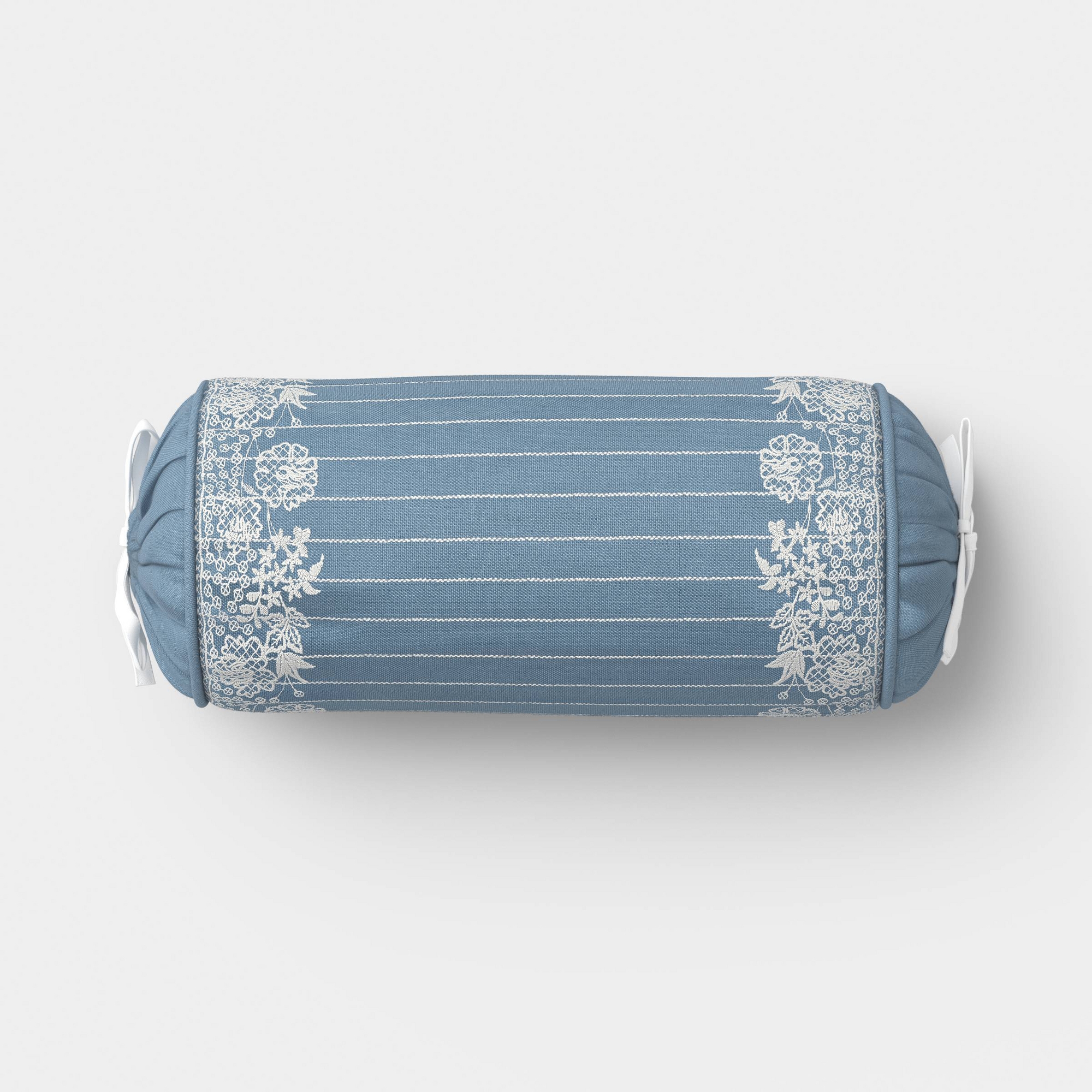 20"x8" Woven Stripe Side-Tie Outdoor Patio Throw Pillow Blue - Threshold™ designed with Studio McGee