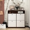 TIRAMISUBEST Shoe Storage Cabinet with 4 Flip Drawers - Walnut Mobile File Cabinet - 2 of 4