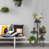 Slickblue Decorative Rounded Plant Stand, Metal Flower Pot Holder, 4-Tier Indoor Outdoor Display, 32 Inch - 4 of 4