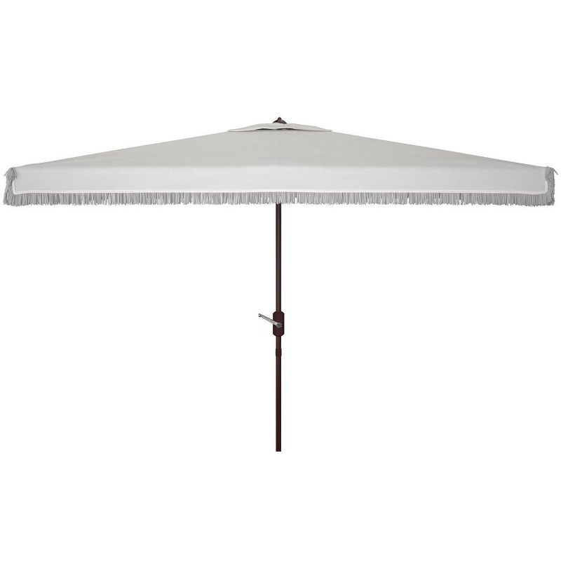 Milan Fringe 6.5 X 10 Ft Rectangle Crank Patio Outdoor Umbrella  - Safavieh, 1 of 2