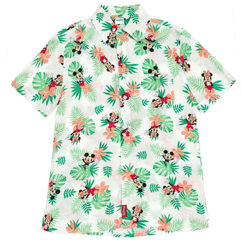 Disney Mickey Mouse Hawaiian Adult Matching Family Hawaiian Button Down Dress Shirt, 2 of 8