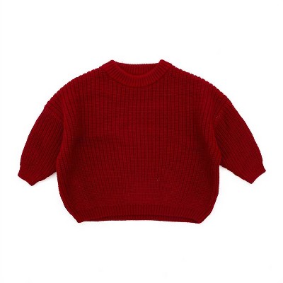 Gender Neutral Kid's Knitted Sweater Solid Color - Little Trendy