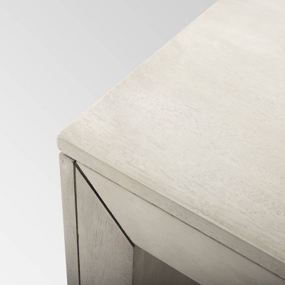 Countryside Charm Acacia Wood Bench in Light Gray Oak