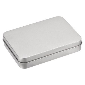 Unique Bargains Tinplate Portable Compact Durable Storage Container with Hinged Lid 1 Pc - 1 of 3