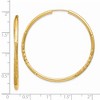 Black Bow Jewelry 2mm x 44mm 14k Yellow Gold Satin Diamond-Cut Endless Hoop Earrings - 4 of 4