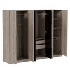 TIRAMISUBEST 6-Door Wooden Wardrobe - Mobile Storage Cabinet with Locking Wheels & Adjustable Shelves | Spacious Bedroom Closet Organizer - 4 of 4