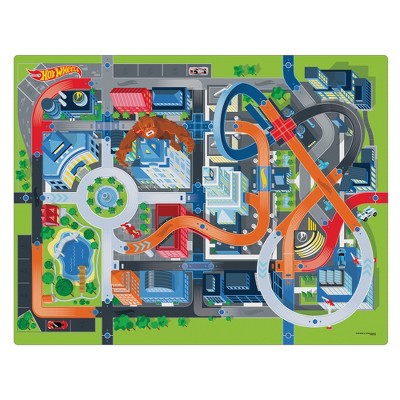 Imaginmat: Jumbo - Hot Wheels - Floor Playmat & 2 Toy Cars, 47 x 61",Ages 3+
