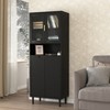 TOAOTBNBO 5 Tier Tall Bookcase with 4 Tempered Glass Door, Classical Bookshelf with Adjustable Board, Modern Bookshelves for Home Office - 4 of 4