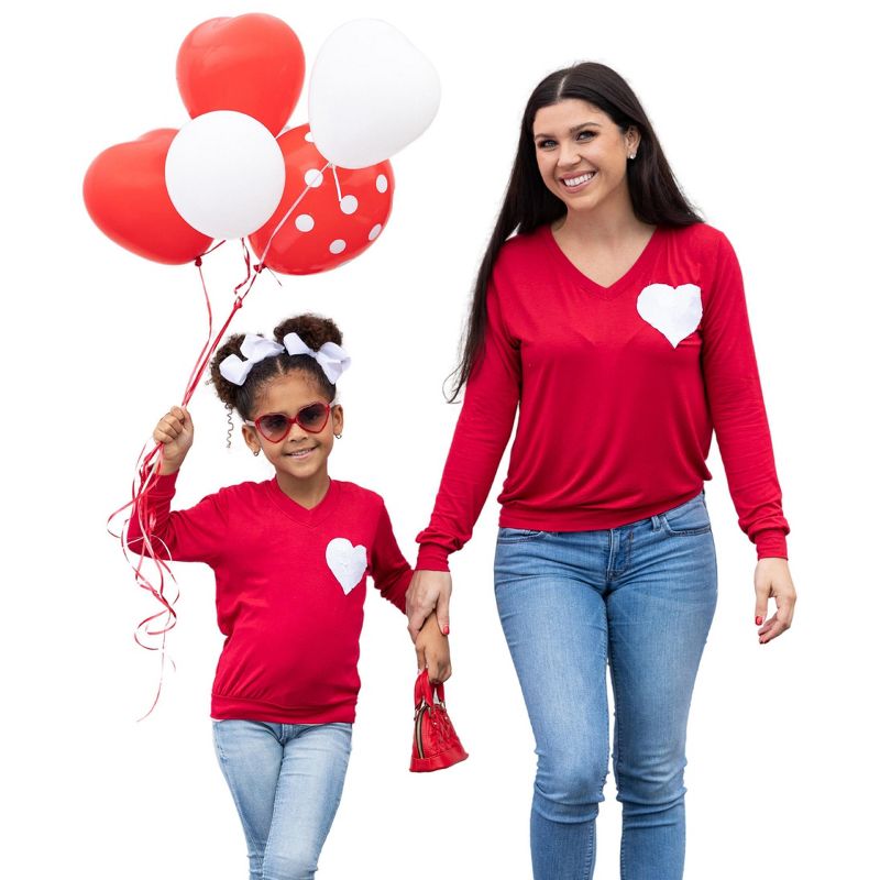 Girls Mommy And Me Shining Heart Red Top - Mia Belle Girls, 1 of 7