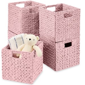 Best Choice Products 10.5x10.5in Hyacinth Storage Baskets, Set of 5 Multipurpose Collapsible Organizers - 1 of 4