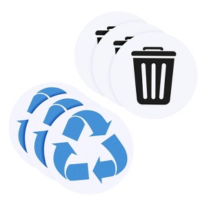 Unique Bargains Self-Adhesive Waterproof Indoor Outdoor Recycle Sticker Bin Labels 6 Pcs 5" - 1 of 4