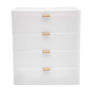 YIYIBYUS Desktop Storage Box, Desk Organizer with Drawer, White - 1 of 4