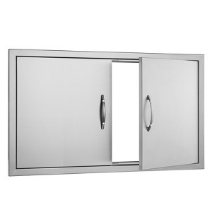VEVOR BBQ Access Door, 36W x 21H Inch Double Outdoor Kitchen Door, Stainless Steel Flush Mount Door, Wall Vertical Door with Handles, for BBQ Island - 1 of 4