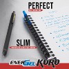4ct EnerGel Kuro Liquid Gel Pen 0.7mm Medium Line Black - Pentel: Quick Drying, Rubber Grip, Office Stationery - 2 of 4