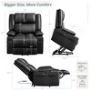 Yaheetech PU Power Lift Recliner Infinite Position w/ Massage & Heat Function, Pockets, Cup Holders, USB Ports, Buttons, Controller, Black - 3 of 4