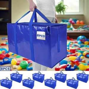 Racxily Oversized Mobile Bag With Reinforced Handle, Heavy-duty Storage Handbag, Used For Storing Clothes, Moving Supplies - 1 of 4