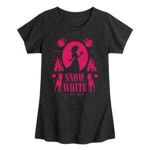 Girls' - Disney Princess - Snow White Silhouette Fitted Short Sleeve Graphic T-Shirt - 1 of 4