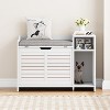 Cat Litter Box Enclosure – Hidden Litter Box Cabinet with Top Opening, Cushion, and Storage | Stylish Privacy Cat Litter Furniture - 4 of 4
