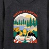 Women's - Disney - Coffee And Camping Lightweight French Terry Wide Neck Long Sleeve Graphic Shirt - 2 of 4