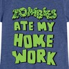 Girls' - Instant Message - Zombies Ate My Homework Fitted Short Sleeve Graphic T-Shirt - 2 of 4