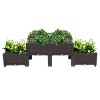 Slickblue 4Pcs Free Splicing Planting Box, Modular Garden Planter, Rattan Style, Brown, 16.93x15.75x15.75in - 4 of 4