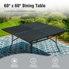 Captiva Designs 9pc Spacious Slat-top Square Metal Table with Umbrella Hole & Swivel Steel Chairs with Mesh Back - 3 of 4