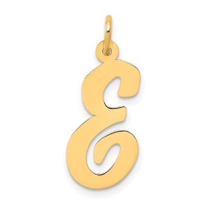 Black Bow Jewelry 14k Yellow Gold Madison Collection LG Classic Script Initial E Pendant - 1 of 4