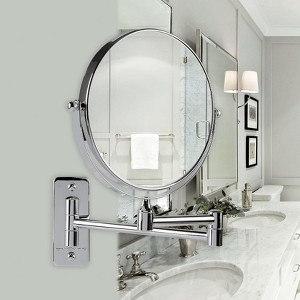 ARTLOGE 8 Inch Two-Sided Swivel Wall Mount Makeup Mirror Chrome Vanity Bathroom Shaving Mirror - 1 of 4