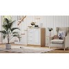 LunaLulinlk 31.5"Large Storage Cabinet with Adjustable Shelf, Freestanding Storage Organizer Cabinet with 4 Removable Drawers - 3 of 4