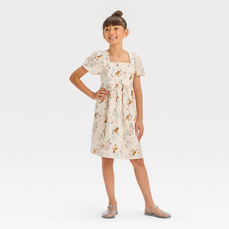 Girls&#39; Bambi Cotton Puff Sleeve Dress - Ivory, 3 of 4