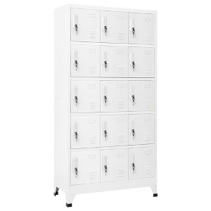 vidaXL Locker Cabinet Light Gray 35.4"x15.7"x70.9" Steel - 1 of 4