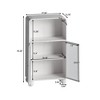 CAVINAS 45.2" Tempered Glass Door Cabinet for Bathroom,Freestanding Storage Cabinet with 2 Doors&1 Open Shelf for Kitchen&Bathroom - 3 of 4