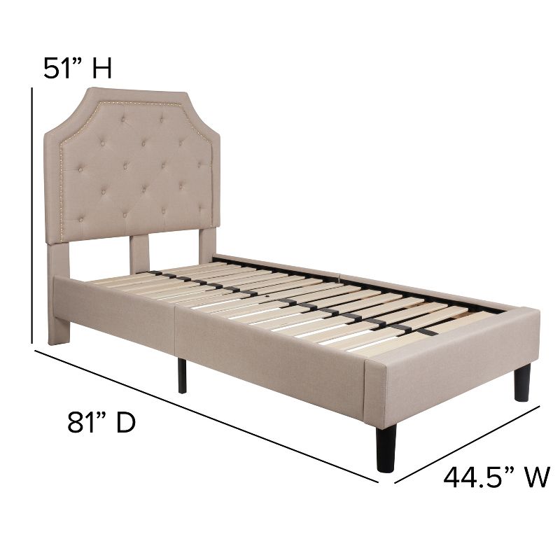 Flash Furniture Brighton Arched Tufted Upholstered Platform Bed, 5 of 12