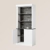 White Bookshelf with Doors & Storage Cabinet, 5-Tier Tall Bookcase with Adjustable Lights/Shelves - 4 of 4