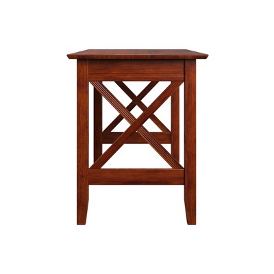 Lexi Walnut Solid Wood Writing Desk with USB Port