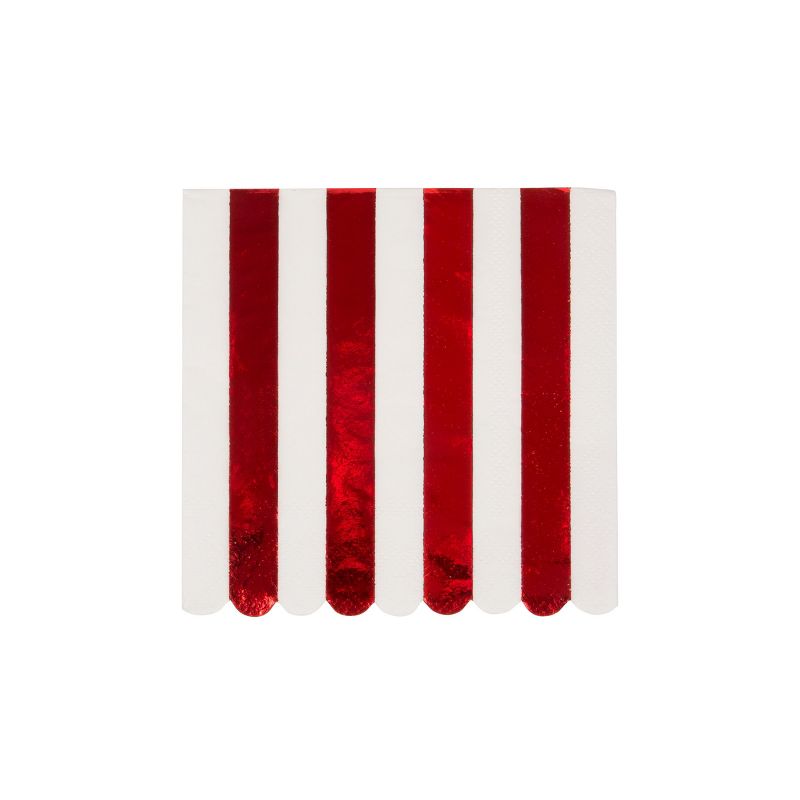 Meri Meri Shiny Red Stripe Small Napkins (Pack of 16), 1 of 3