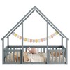 Twin/Full Size House-Shaped Platform Bed Frame Floor Bed with Guardrails - ModernLuxe - 3 of 4