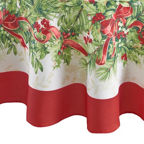 Oval deals christmas tablecloth