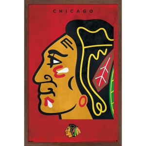 Trends International NHL Chicago Blackhawks - Logo 25 Framed Wall Poster Prints - 1 of 4