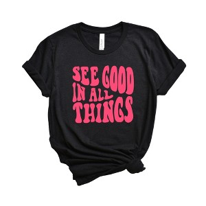 Simply Sage Market Women's See Good In All Things Wavy Short Sleeve Graphic Tee - 1 of 2